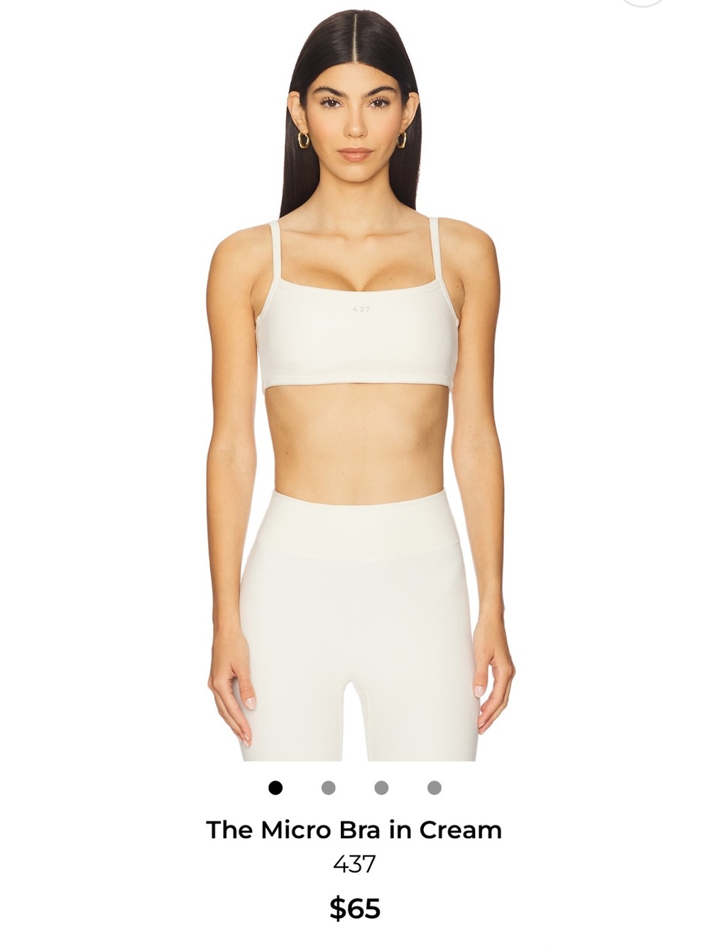437 Micro Cream Sports Bra - Picture 5 of 7